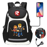 Roblox Backpack Travel Backpack Roblox SchoolBag With USB Charging Port